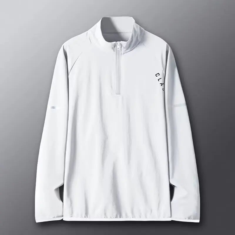 Men's Running T-Shirt, Sports Jacket, Training Quick-Dry Shirt, Fitness Long-Sleeved Half-Zip Top, Football Innerwear, Basketbal