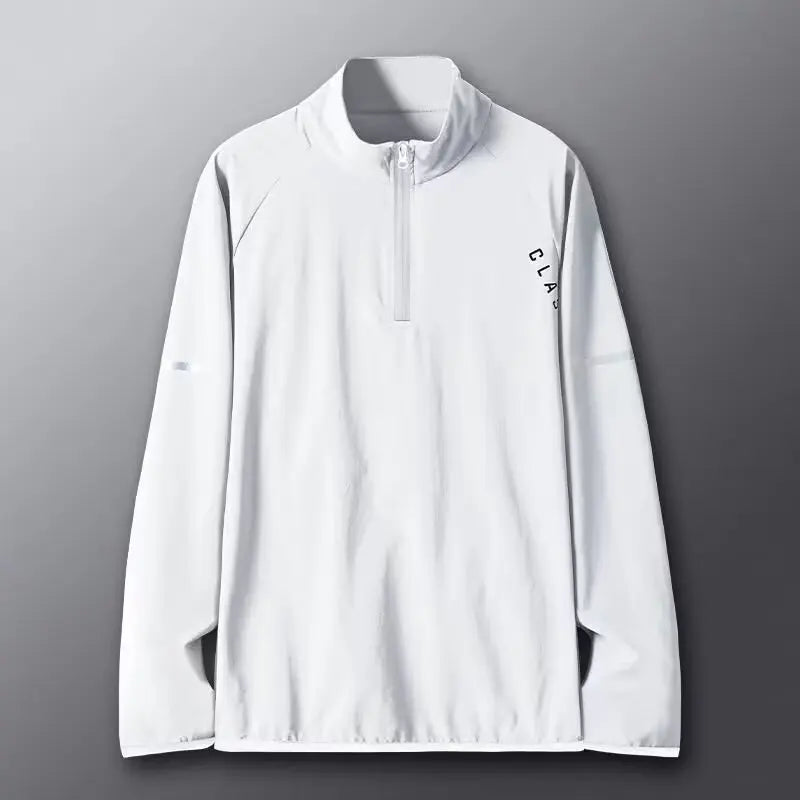 Men's Running T-Shirt, Sports Jacket, Training Quick-Dry Shirt, Fitness Long-Sleeved Half-Zip Top, Football Innerwear, Basketbal