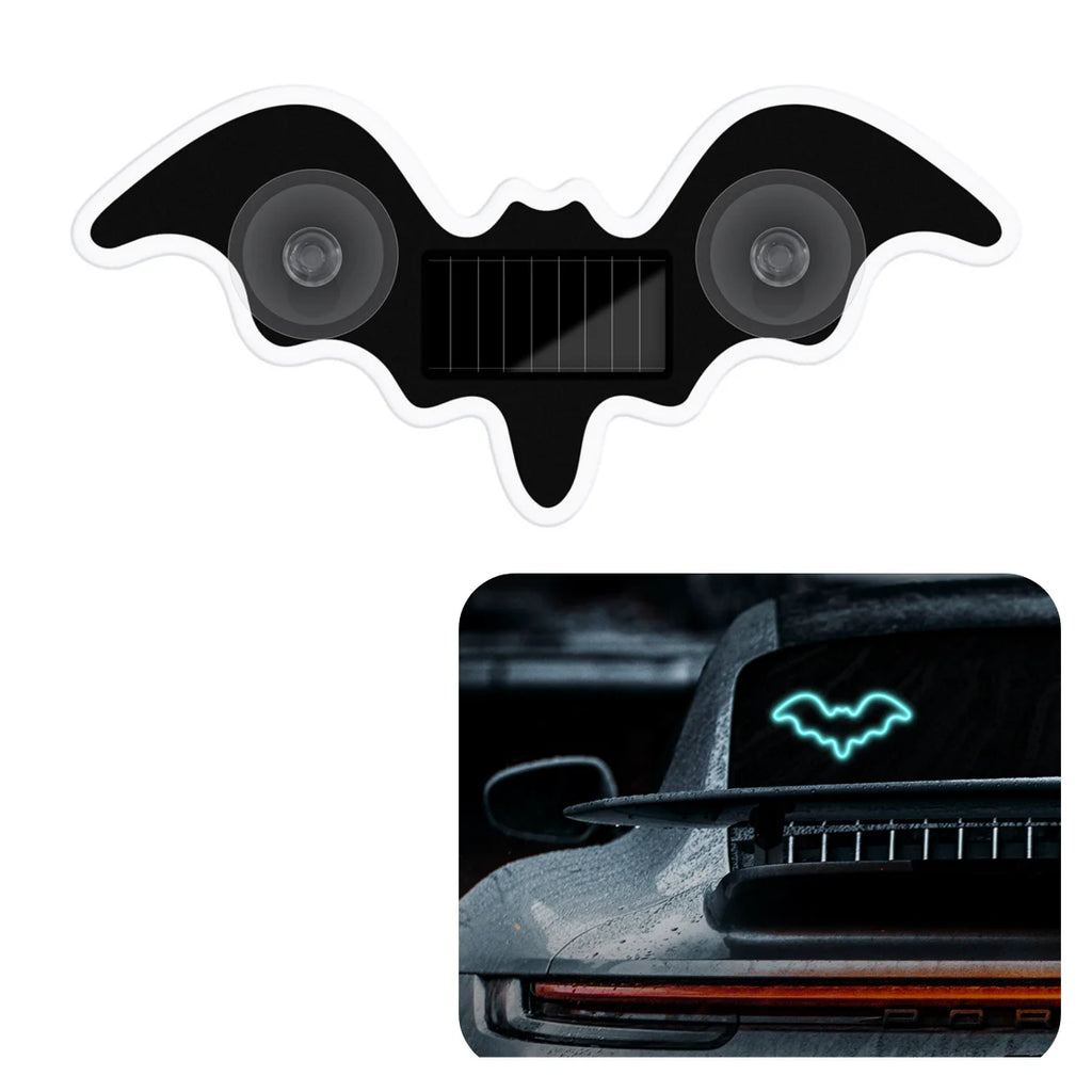 Bat-shaped Universal Solar Power Atmosphere Light Dynamic Gradient LED Fit Car Interior Ambient Light Decoration Accessory RGB