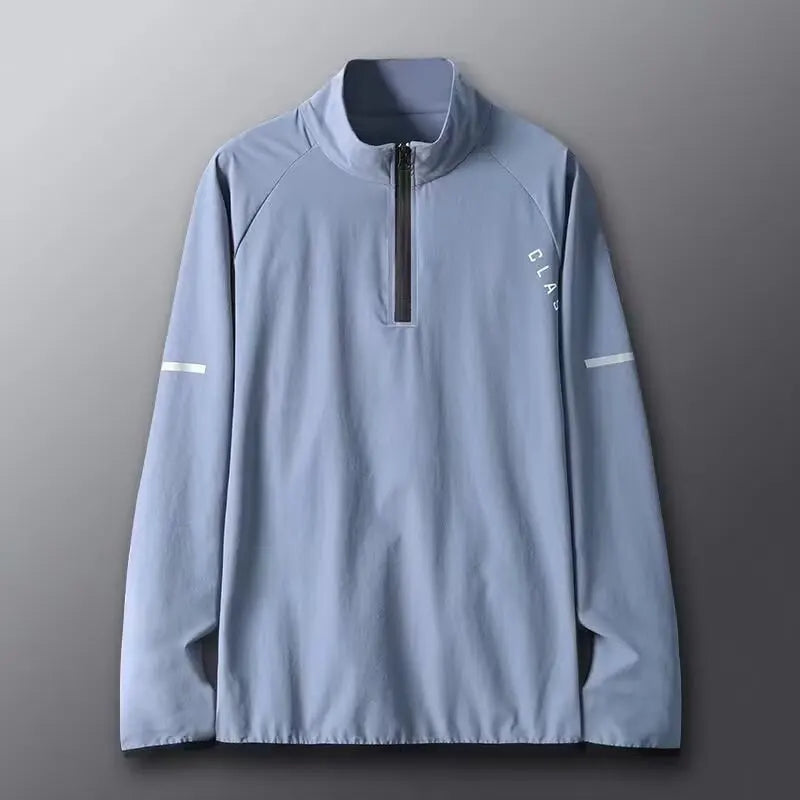 Men's Running T-Shirt, Sports Jacket, Training Quick-Dry Shirt, Fitness Long-Sleeved Half-Zip Top, Football Innerwear, Basketbal